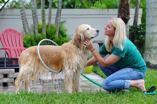 Dog Shower Bathing Ring – Hands-Free Circular Water Gun for Fast, Fun, and Mess-Free Bath Time (Blue, 40cm)