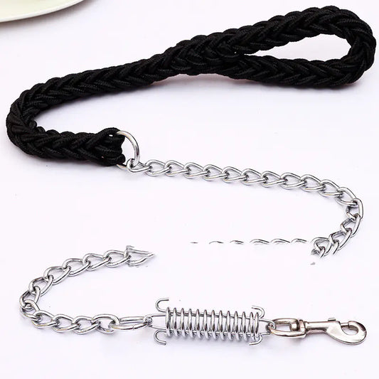Hand-Woven Nylon Pet Leash – Ultra-Durable, Anti-Bite Spring Rope for Stylish & Safe Walks (Multiple Colors & Sizes)